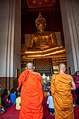 Ayutthaya, Thailand. Viharn Phra Mongkhon Bophit, 17m-high Buddha bronze statue. 